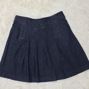 INC International Concepts Women's Classic Blue Denim Jean Pleated Skirt-Size 8